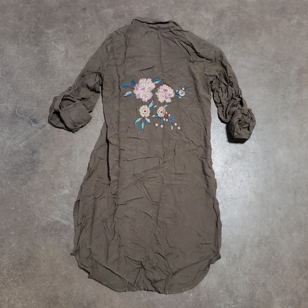 Chocolate Back Detailed Long Button Down - image 2